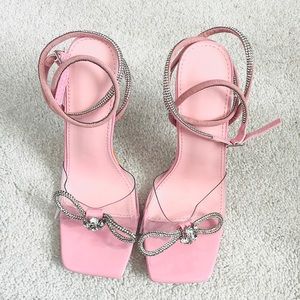 Never Worn Pink Heels with Bows
